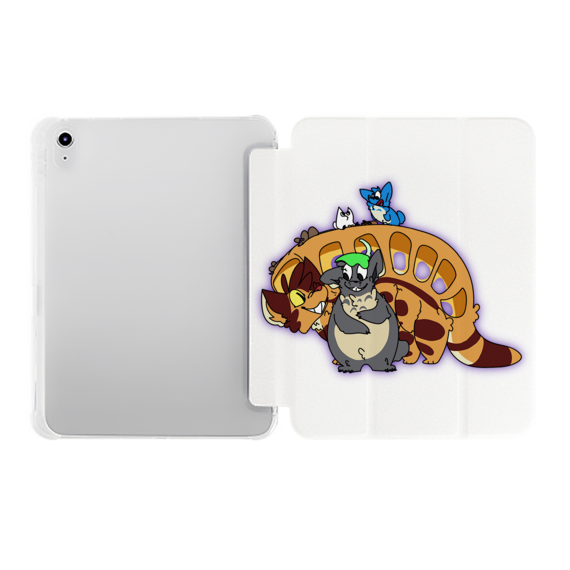 （画像用） となりのトトロ 草壁メイ 草壁サツキ My Neighbor Totoro Satsuki Kusakabe Mei Kusakabe IPad ケース ペン収納付き 三つ折りスタンド PUレザー×シリコン 対応機種9.5/10.5/10.9インチ